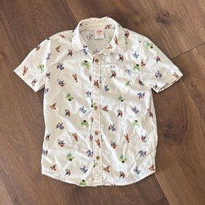 Marvel White Button Down Shirt with Colorful Print